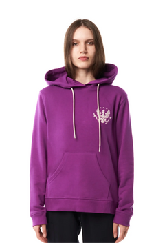 Damskie Hoodie WUM w kolorze fioletowym z napisem z haftem z przodu