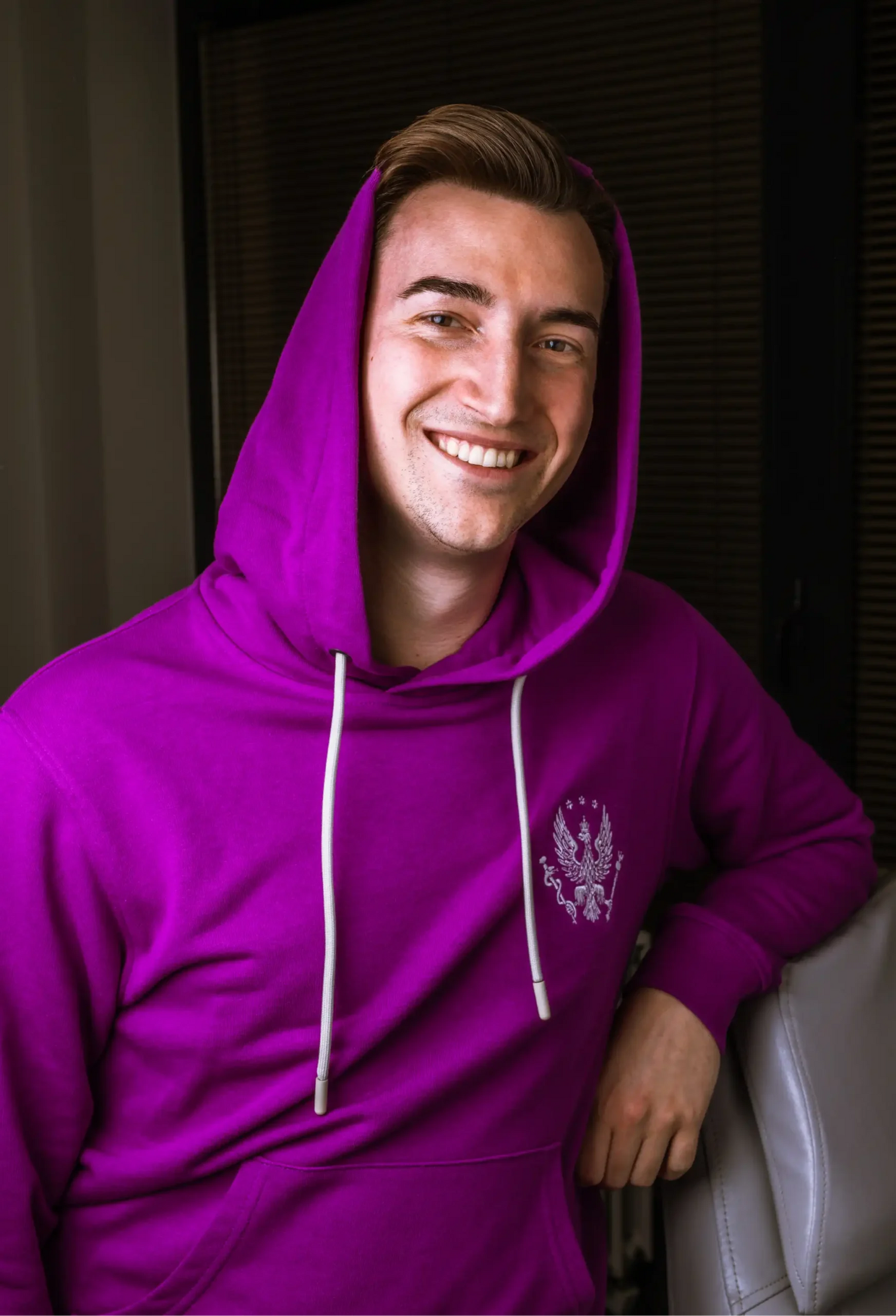 Męskie Hoodie WUM w kolorze fioletowym z logo na piersi