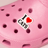 Przypinka crocs, croc charms i love cats, koty