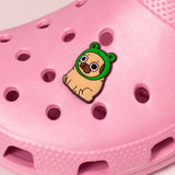 Przypinka crocs, croc charms pies, pug, cute