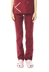 Turyn - bordo & puder - spodnie medyczne damskie, scrubs